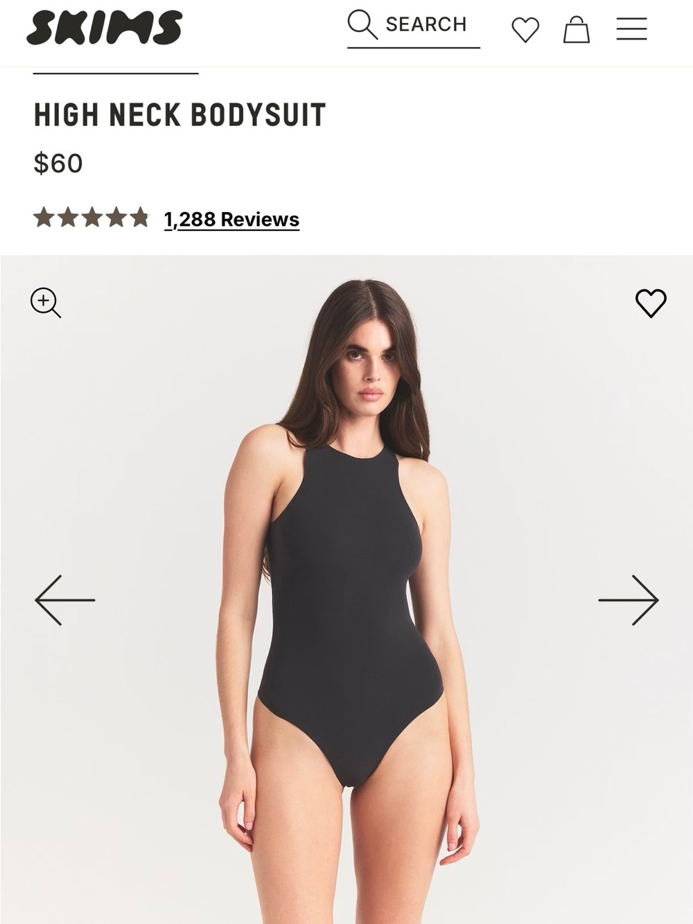 SKIMS High Neck One-Piece Swimsuit - Black